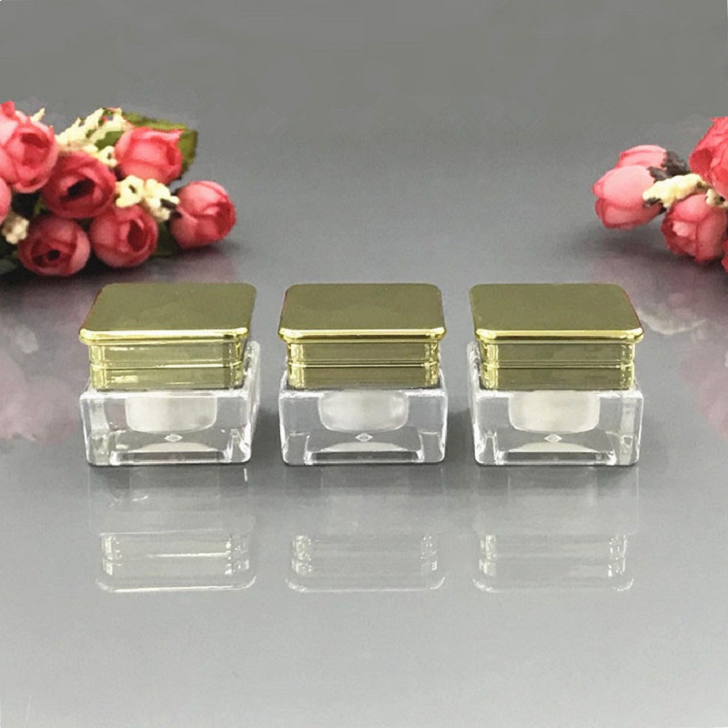 Gel Refill Pack - 5G goud vierkante plastic acryl pot/pot/fles